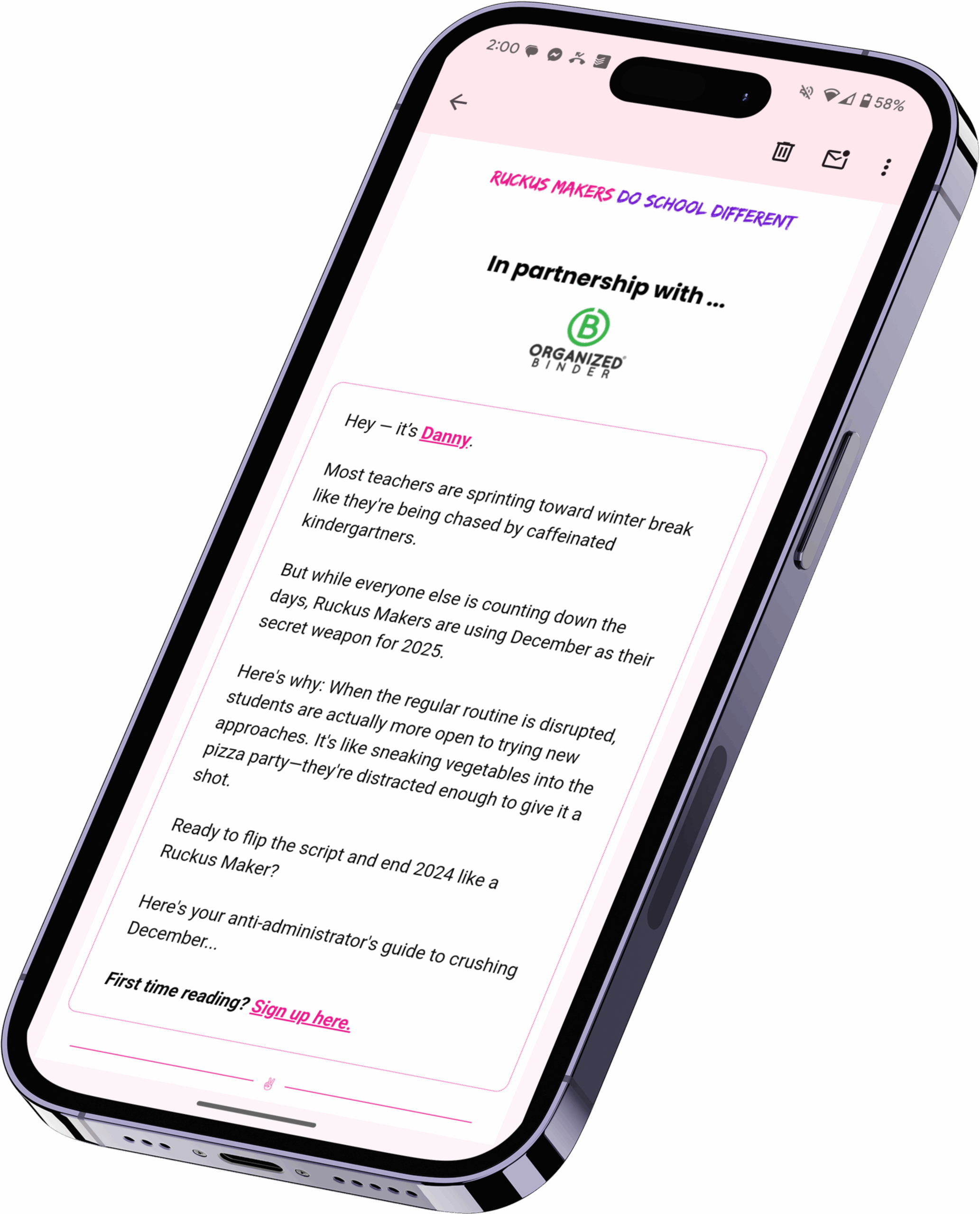 read the Ruckus Maker newsletter